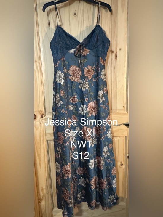 Jessica Simpson Dresses & Skirts - Jessica Simpson Blue Floral Maxi Skirt with Rose and Cream Blooms